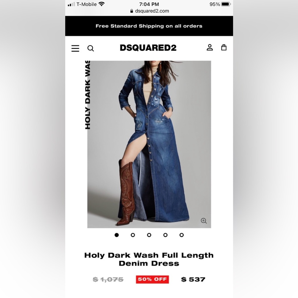 DSQUARED2
DENIM DISTRESSED MIDI SHIRTDRESS